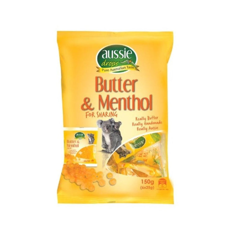Aussie Drops Butter & Menthol 6pk 150g