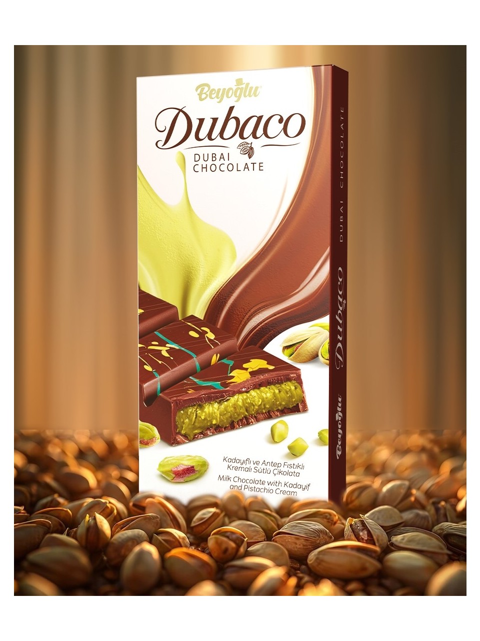 Beyoglu Dubaco Dubai Chocolate with Pistachio and Kadaifi 200g