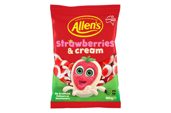 Allens Strawberries & Cream 190g