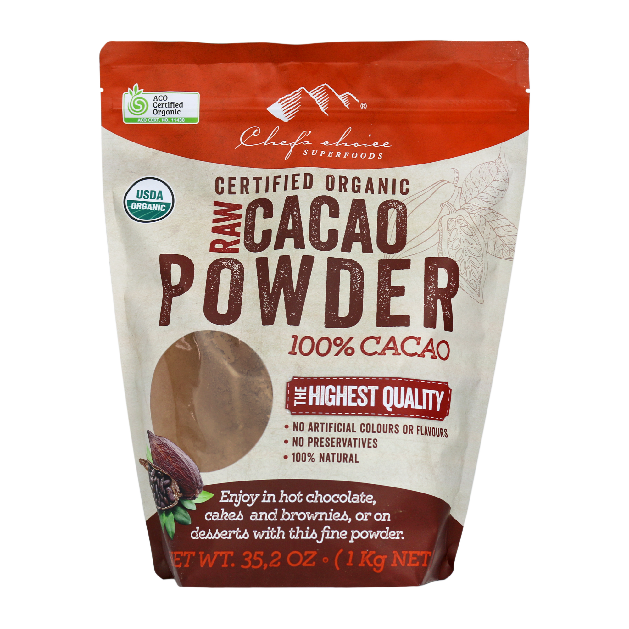 CERTIFIED ORGANIC RAW CACAO POWDER