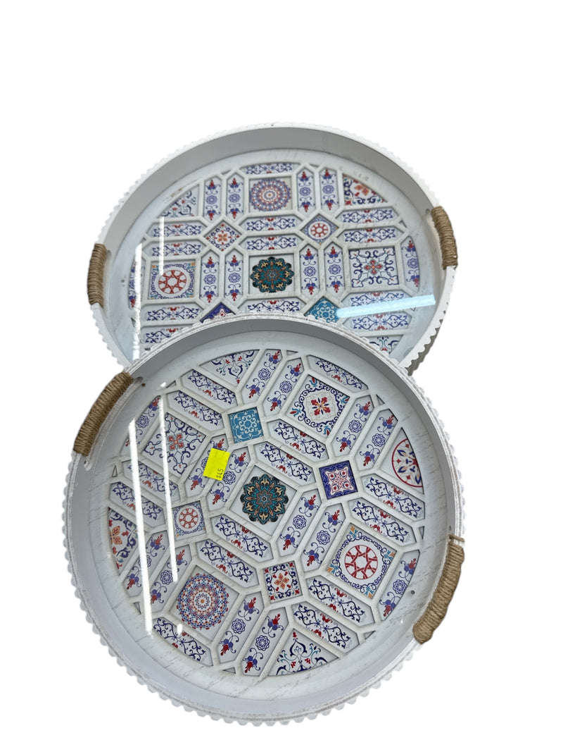 Turkish Style Serving Tray - 2 pcs (Medium-Large)