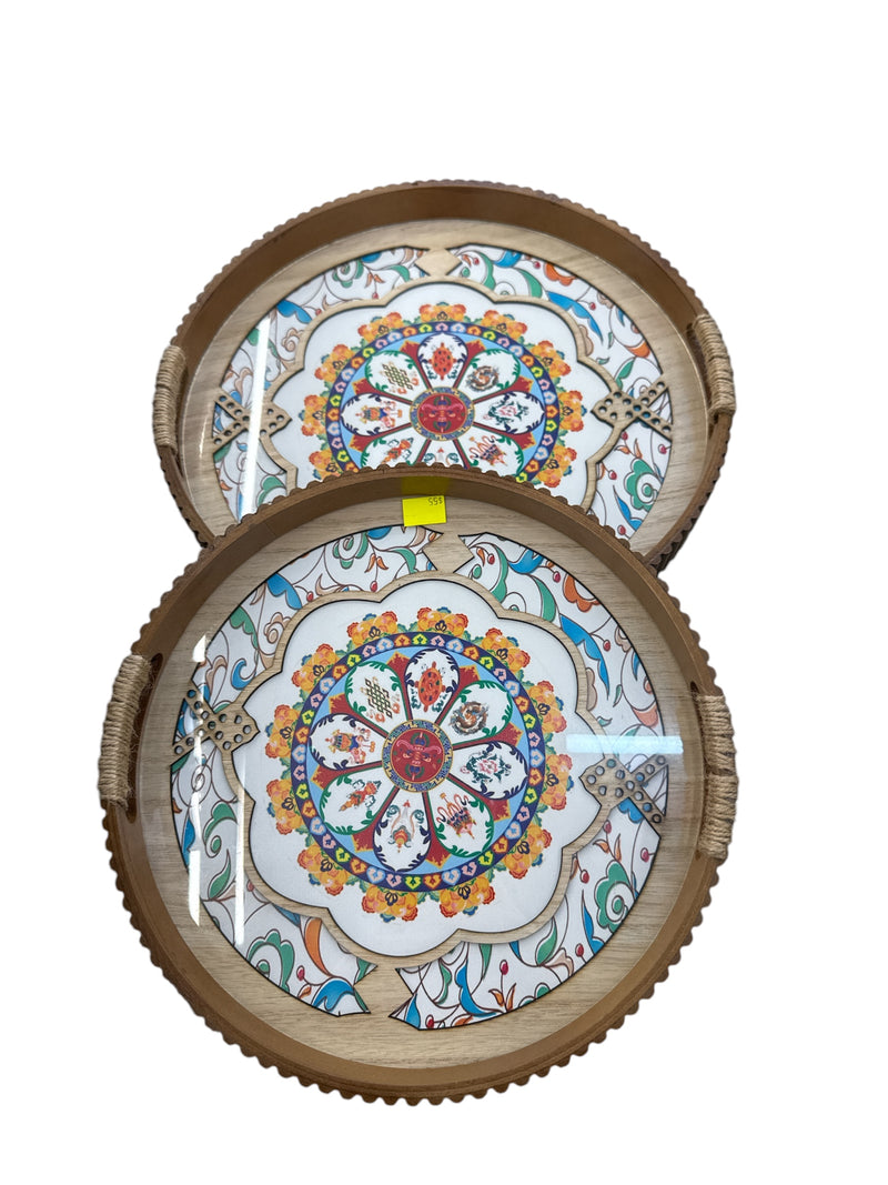 Turkish Style Serving Tray - 2 pcs (Medium-Large)