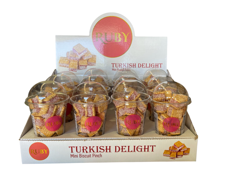 Ruby Pinched Turkish Delight Kistirma Lokum ( Rose ) 250g