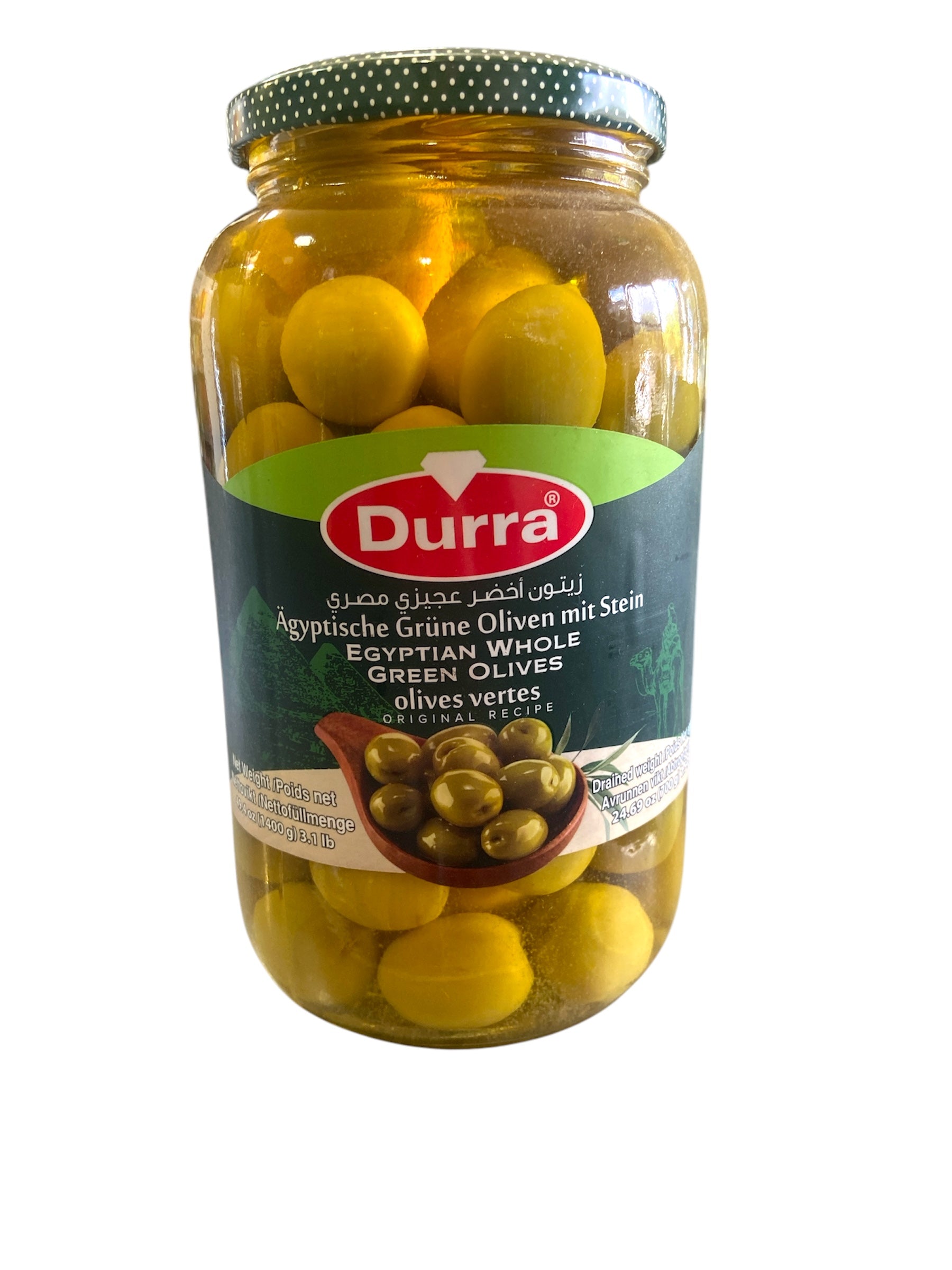 DURRA Egyptian Whole Green Olives