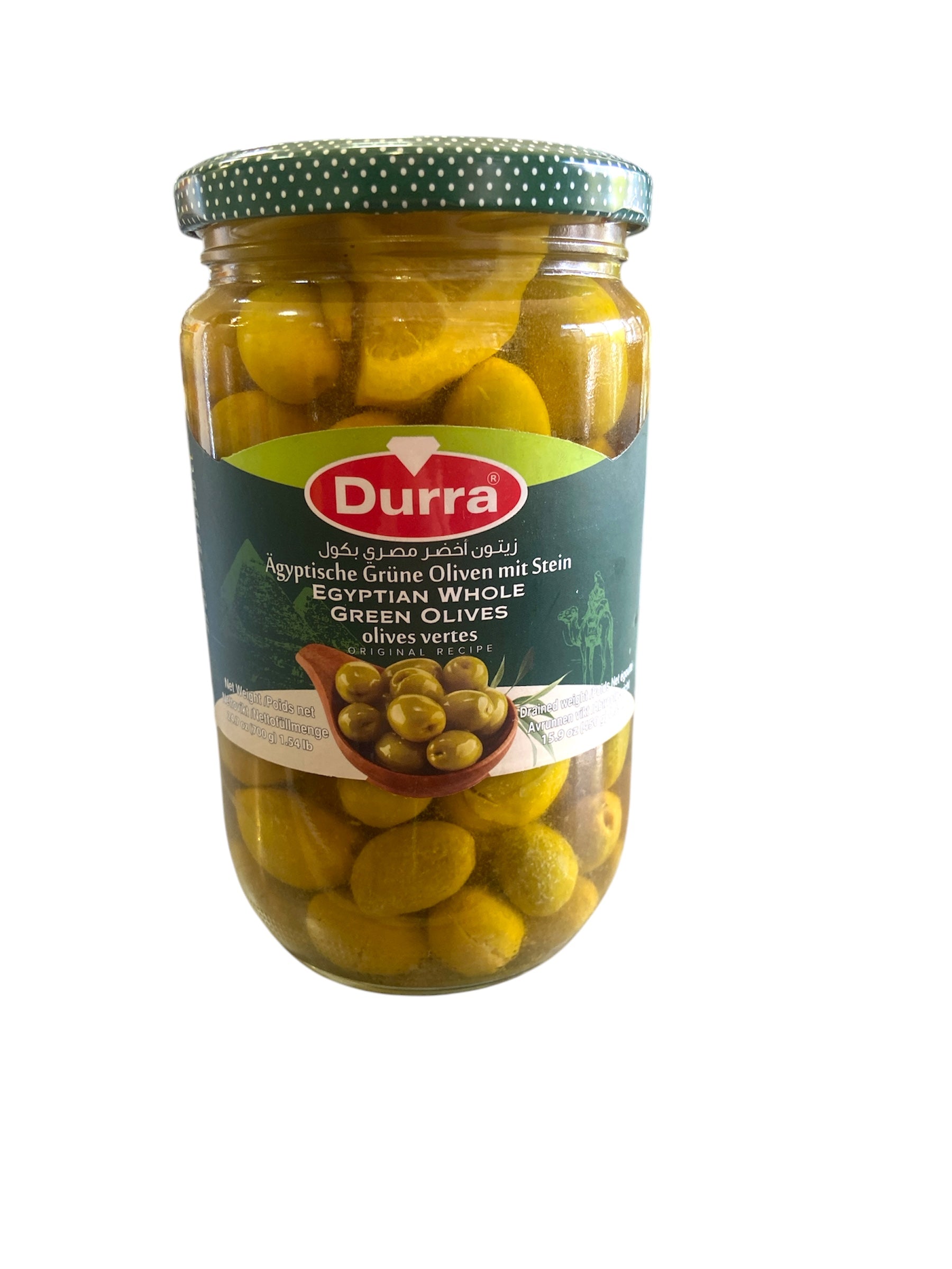DURRA Egyptian Whole Green Olives