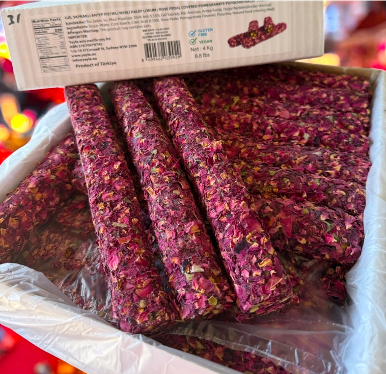 Ruby Rose Leaf Coated with Pomegranate And Pistachio.