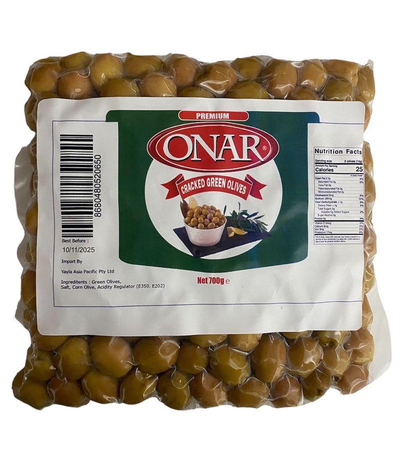 Onar Cracked Green Olives 700gr