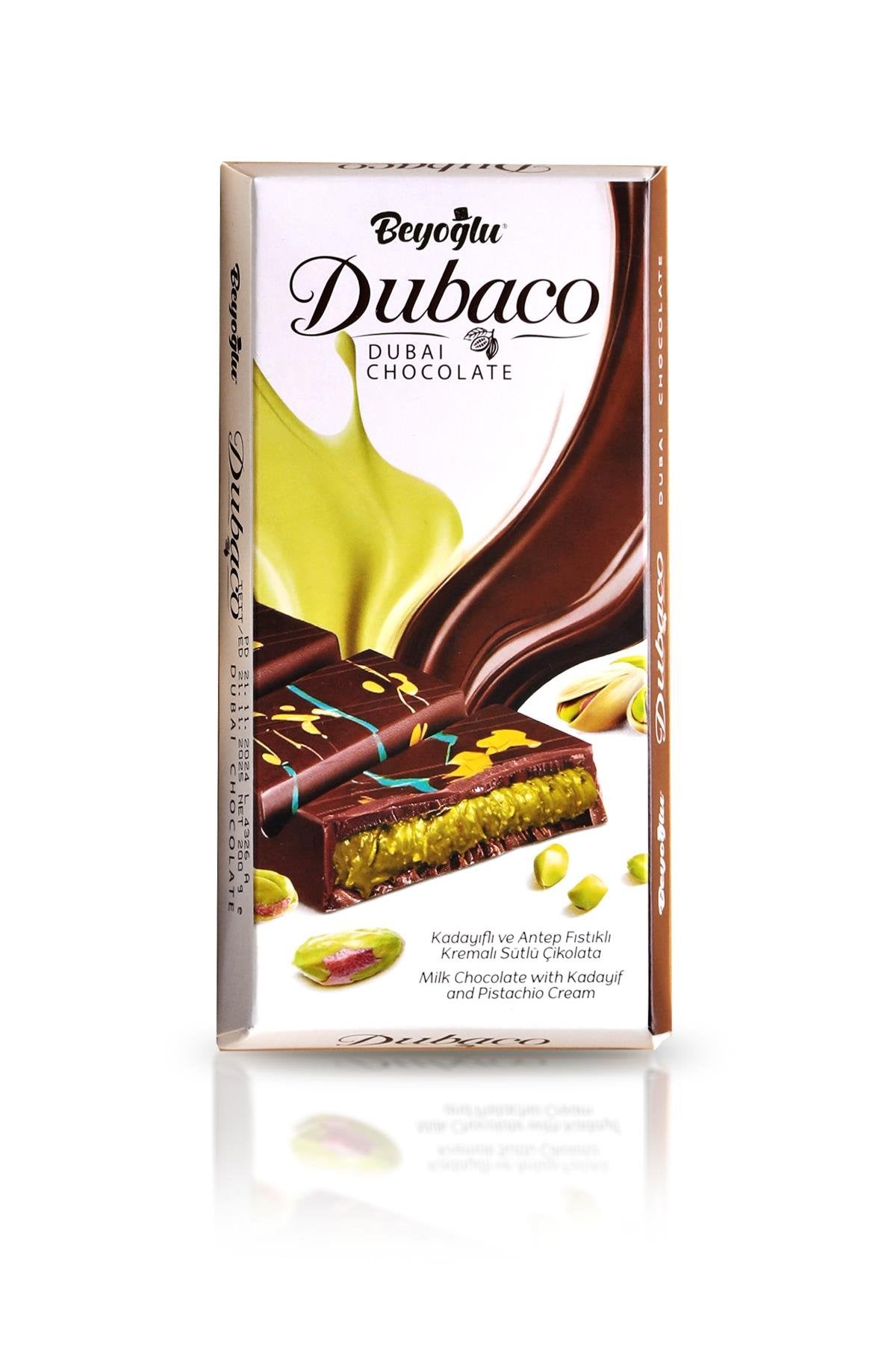 Beyoglu Dubaco Dubai Chocolate with Pistachio and Kadaifi 95g