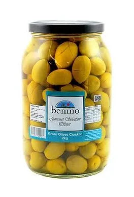 BENINO Gourmet Selection Green Cracked Olives- 2 KG