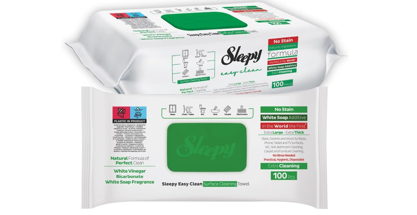 Sleepy Easy Clean Surface Cleaning Wet Wipes with Soap 100pcs