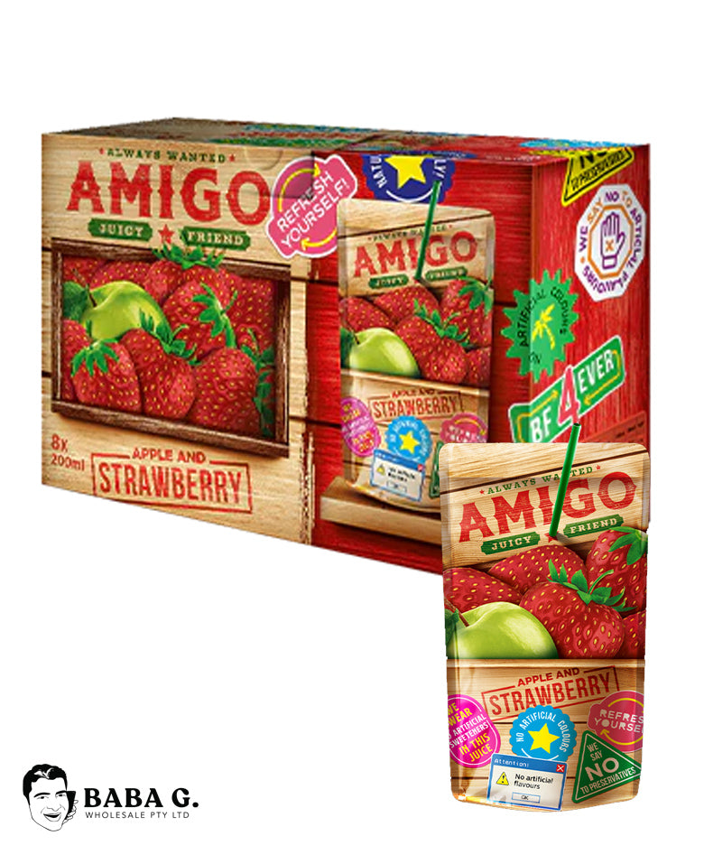 Amigo Apple & Strawberry Juice 200ml x 8